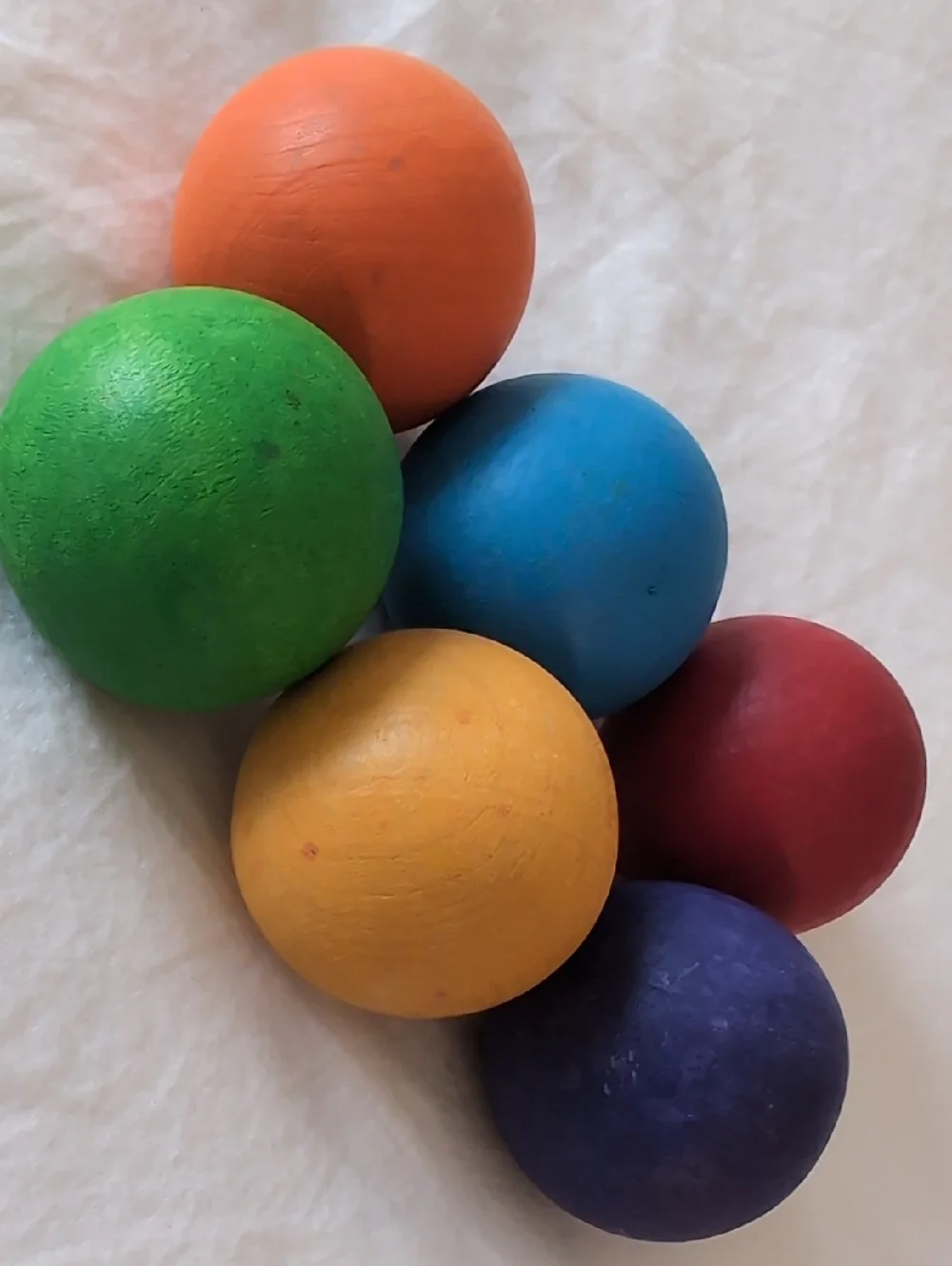 Grimm's Large  Rainbow Wooden Balls - Picture 3 of 3